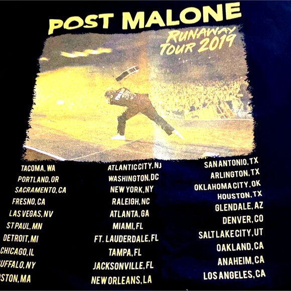 Post Malone Runaway Tour 2019 Concert Shirt - Picture 3 of 3